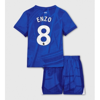 Billige Fotballdrakt Chelsea Enzo Fernandez #8 Replika Hjemmedraktsett Barn 2025-26 Kortermet (med bukser)
